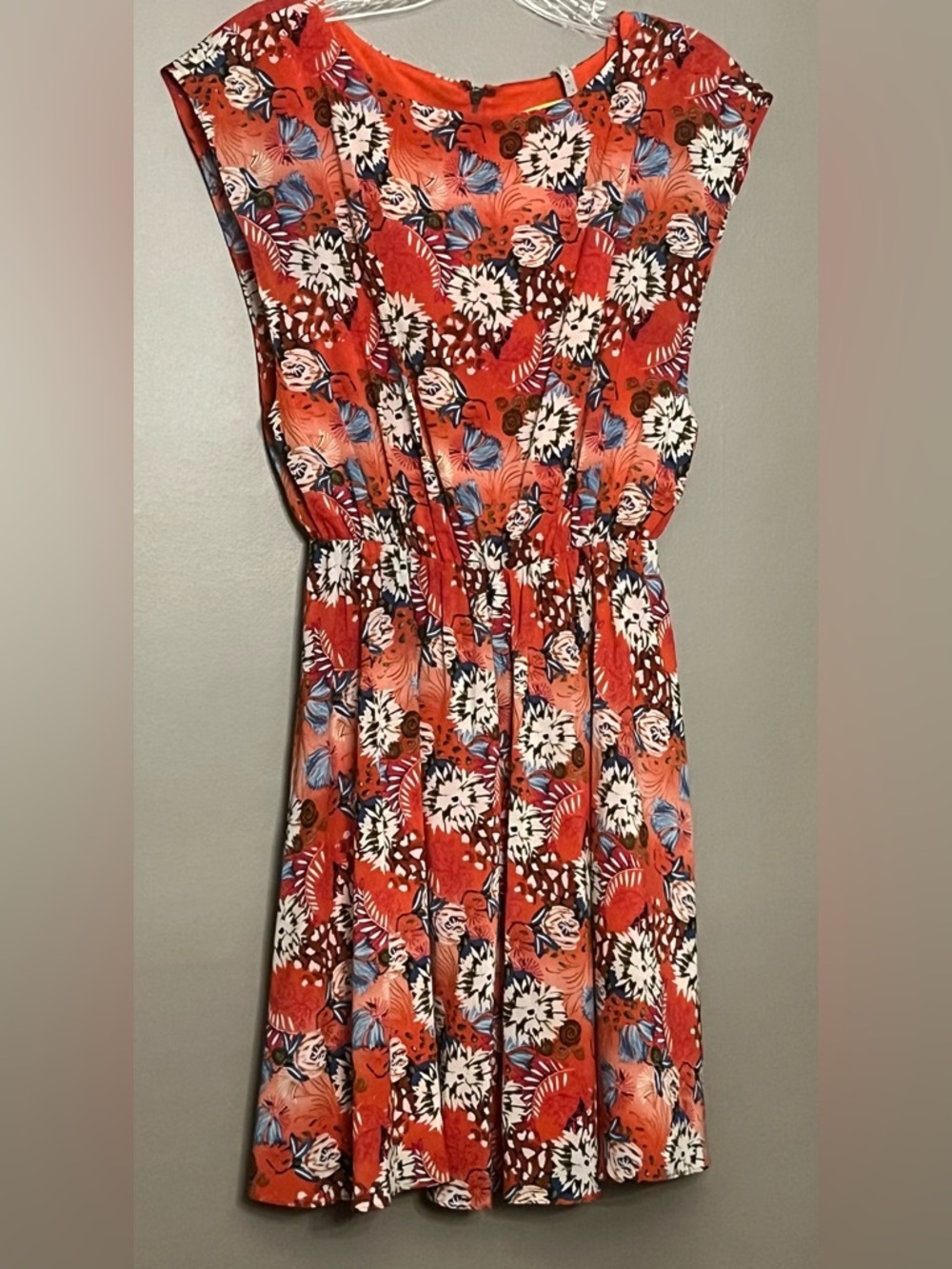 Alice + Olivia Red Floral Print Dress S